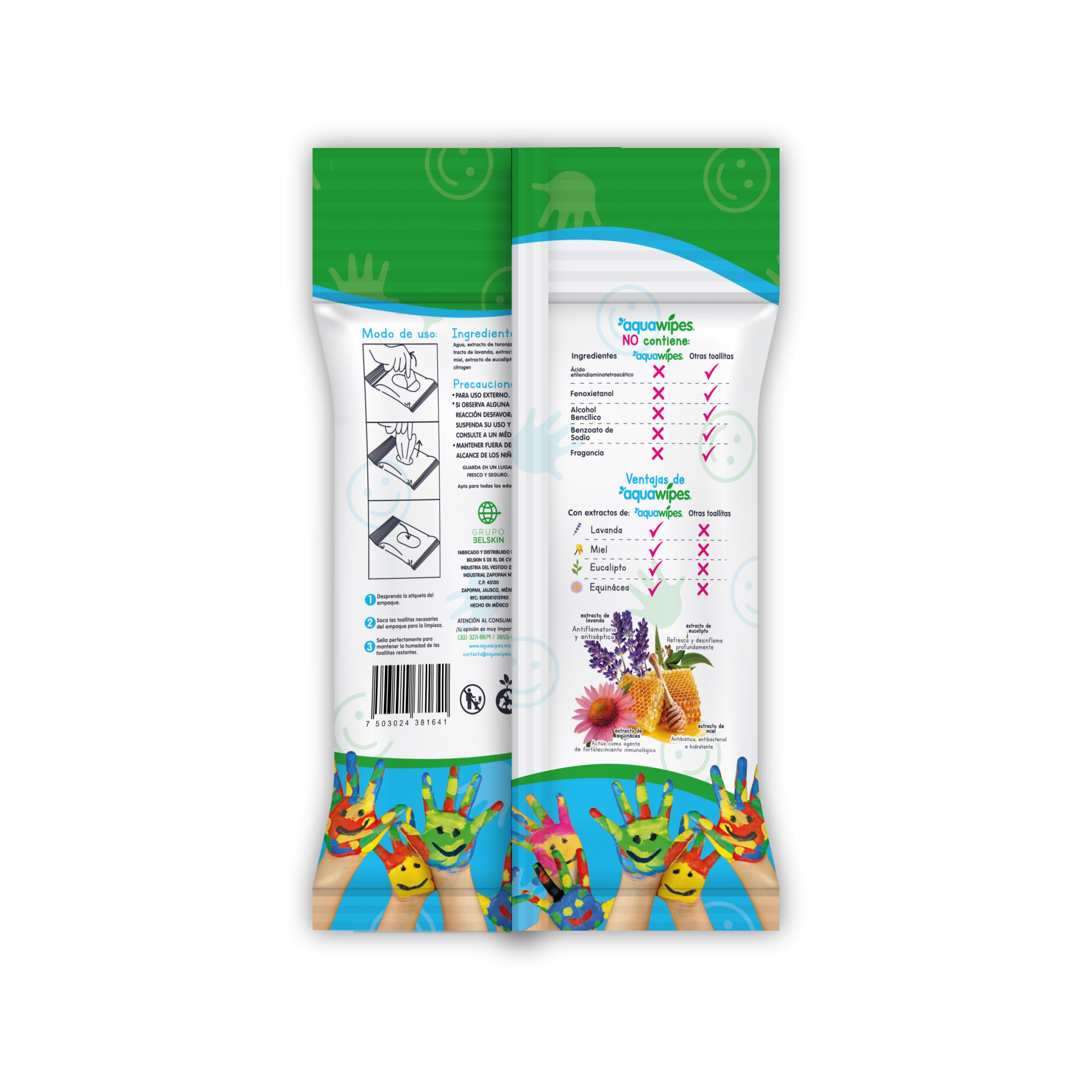 180 Toallitas Aquawipes Hand & Face - Image 5